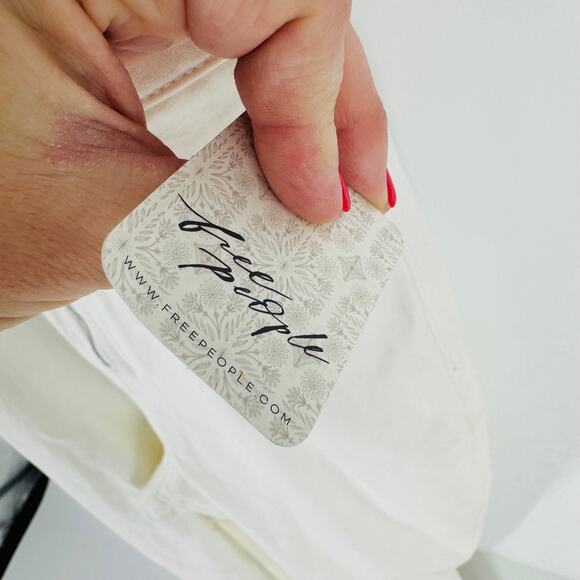 Free People We The Free CRVY 2nd Ave One Piece Ivory Denim Jumpsuit Sz 14 NWT - Picture 8 of 13